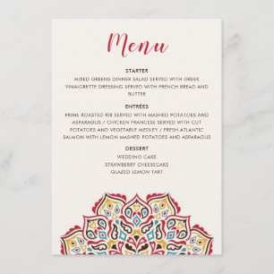 Klassieke Geometrische Mandala Patroon Wedding Menu