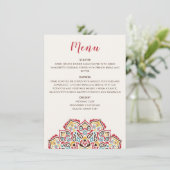 Klassieke Geometrische Mandala Patroon Wedding Menu (Staand voorkant)