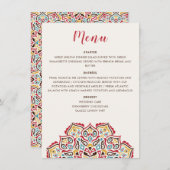 Klassieke Geometrische Mandala Patroon Wedding Menu (Voorkant / Achterkant)