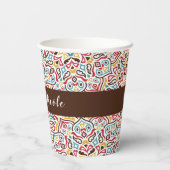 Klassieke Geometrische Mandala Patroon Wedding Papieren Bekers (Achterkant)