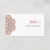 Klassieke Geometrische Mandala Patroon Wedding Plaatskaartje (Achterkant)