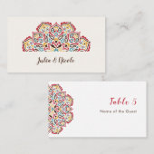Klassieke Geometrische Mandala Patroon Wedding Plaatskaartje (Voorkant / Achterkant)