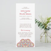 Klassieke Geometrische Mandala Patroon Wedding Programmakaart (Staand voorkant)