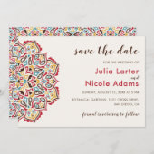 Klassieke Geometrische Mandala Patroon Wedding Save The Date (Voorkant / Achterkant)