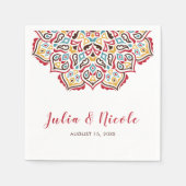 Klassieke Geometrische Mandala Patroon Wedding Servet (Voorkant)