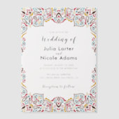 Klassieke Geometrische Mandala Patroon Wedding Vellum Uitnodigingen (Voorkant)