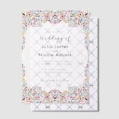Klassieke Geometrische Mandala Patroon Wedding Vellum Uitnodigingen (Offset (Uitnodiging))