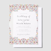 Klassieke Geometrische Mandala Patroon Wedding Vellum Uitnodigingen (Offset)