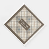 Klassieke geometrische servetten Custom Name Brown (Hoek)