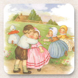 Klassieke Georgie Porgie Mother Goose-kinderrijmpj Bier Onderzetter