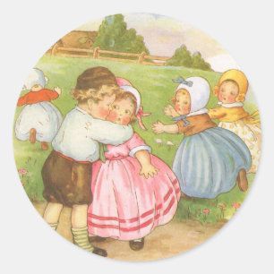 Klassieke Georgie Porgie Mother Goose-kinderrijmpj Ronde Sticker