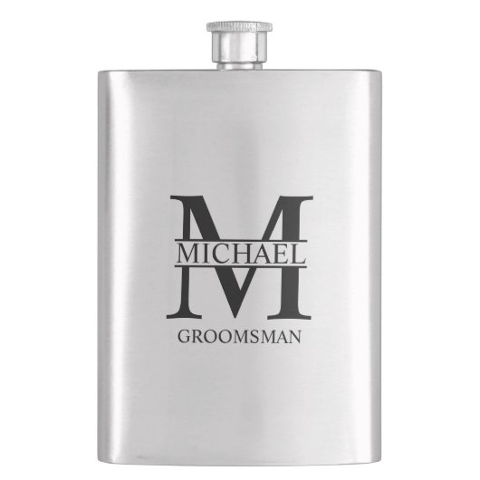 Klassieke gepersonaliseerde bruidsjonker naam flacon (Voorkant)