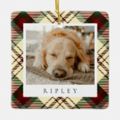 Klassieke gepersonaliseerde foto van Pet Dog Keramisch Ornament (Voorkant)