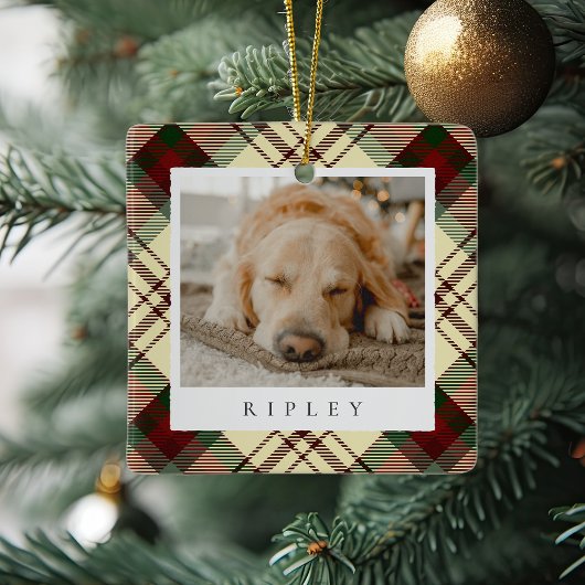 Klassieke gepersonaliseerde foto van Pet Dog Keramisch Ornament