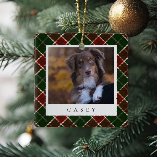 Klassieke gepersonaliseerde foto van Pet Dog Keramisch Ornament