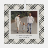 Klassieke gepersonaliseerde fotoversiering glas ornament (Achterkant)