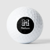 Klassieke gepersonaliseerde golfer Monogram naam Golfballen (Voorkant)