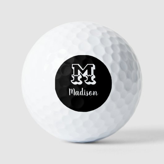 Klassieke gepersonaliseerde golfer Monogram naam Golfballen (Voorkant)