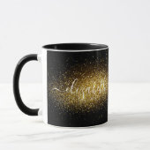 Klassieke gepersonaliseerde gouden glitter mok (Links)