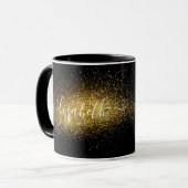 Klassieke gepersonaliseerde gouden glitter mok (Voorkant links)