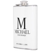 Klassieke Gepersonaliseerde Groomsman Monogram en  Heupfles (Links)