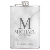 Klassieke Gepersonaliseerde Groomsman Monogram en Heupfles (Voorkant)