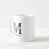 Klassieke Gepersonaliseerde Groomsman Monogram en Koffiemok (Voorkant links)