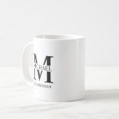 Klassieke Gepersonaliseerde Groomsman Monogram en  Koffiemok (Voorkant links)