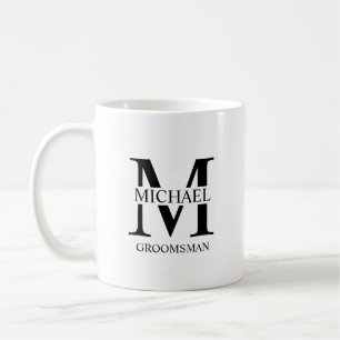 Klassieke Gepersonaliseerde Groomsman Monogram en  Koffiemok