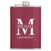 Klassieke Gepersonaliseerde Groomsman Naam Heupfles (Voorkant)
