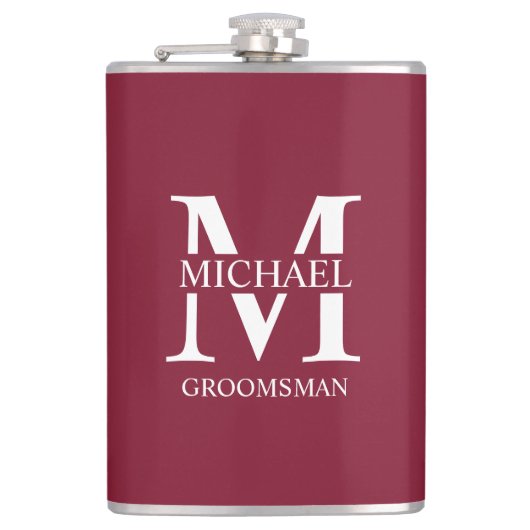 Klassieke Gepersonaliseerde Groomsman Naam Heupfles (Voorkant)