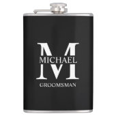 Klassieke Gepersonaliseerde Groomsman Naam Heupfles (Voorkant)