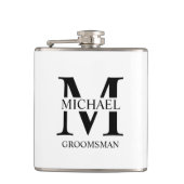 Klassieke Gepersonaliseerde Groomsman Naam Heupfles (Voorkant)