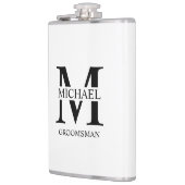 Klassieke Gepersonaliseerde Groomsman Naam Heupfles (Links)
