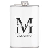 Klassieke Gepersonaliseerde Groomsman Naam Heupfles (Voorkant)