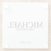 Klassieke gepersonaliseerde Groomsmen Glazen Onderzetter (Achterkant)