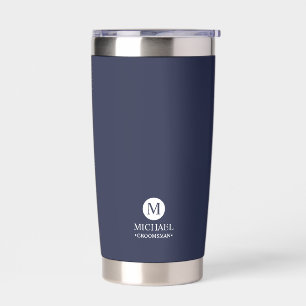 Klassieke Gepersonaliseerde Groomsmen Monogram en Geïsoleerde Drinkbeker