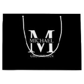 Klassieke Gepersonaliseerde Groomsmen Monogram en  Groot Cadeauzakje (Voorkant)