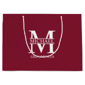 Klassieke Gepersonaliseerde Groomsmen Monogram en  Groot Cadeauzakje (Voorkant)