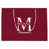 Klassieke Gepersonaliseerde Groomsmen Monogram en Groot Cadeauzakje (Voorkant)