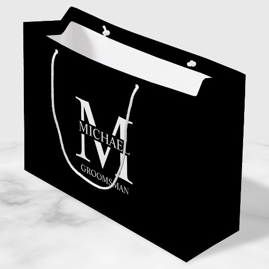 Klassieke Gepersonaliseerde Groomsmen Monogram en  Groot Cadeauzakje