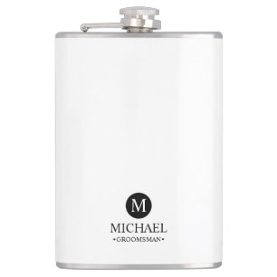 Klassieke Gepersonaliseerde Groomsmen Monogram en  Heupfles