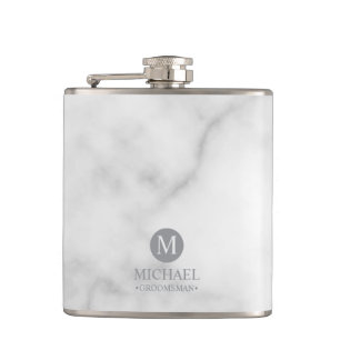 Klassieke Gepersonaliseerde Groomsmen Monogram en  Heupfles