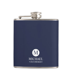Klassieke Gepersonaliseerde Groomsmen Monogram en  Heupfles