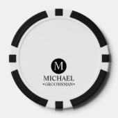 Klassieke Gepersonaliseerde Groomsmen Monogram en  Poker Chips (Voorkant)
