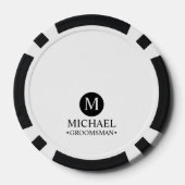 Klassieke Gepersonaliseerde Groomsmen Monogram en  Poker Chips (Achterkant)