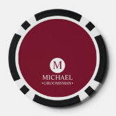 Klassieke Gepersonaliseerde Groomsmen Monogram en  Poker Chips (Achterkant)