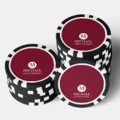 Klassieke Gepersonaliseerde Groomsmen Monogram en  Poker Chips (Opstapeling)