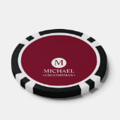 Klassieke Gepersonaliseerde Groomsmen Monogram en  Poker Chips (Enkel)