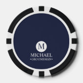 Klassieke Gepersonaliseerde Groomsmen Monogram en  Poker Chips (Voorkant)